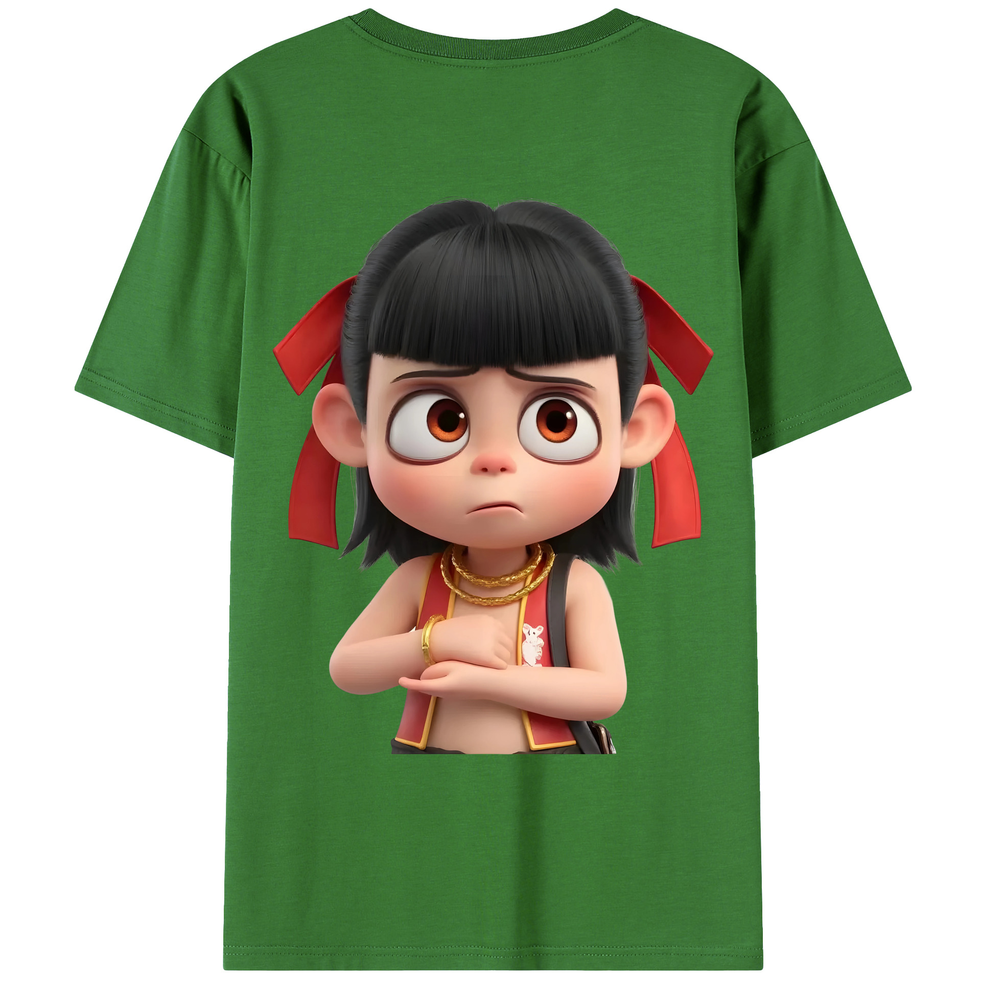 （画像用） Ne Zha 2 ナタ 魔童の大暴れ レディース半袖Tシャツ(バックプリント)